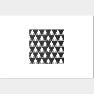 Black and grey triangular pattern background filling the frame. Posters and Art